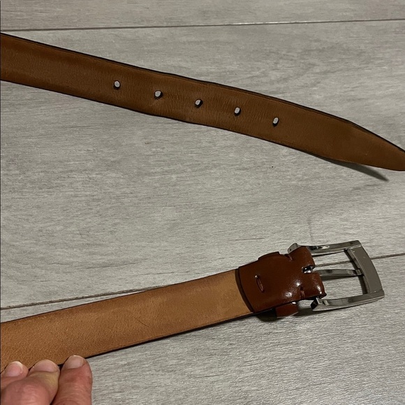 Cognac Brown Leather Belt, Size M 35-37 inch - Picture 6 of 10